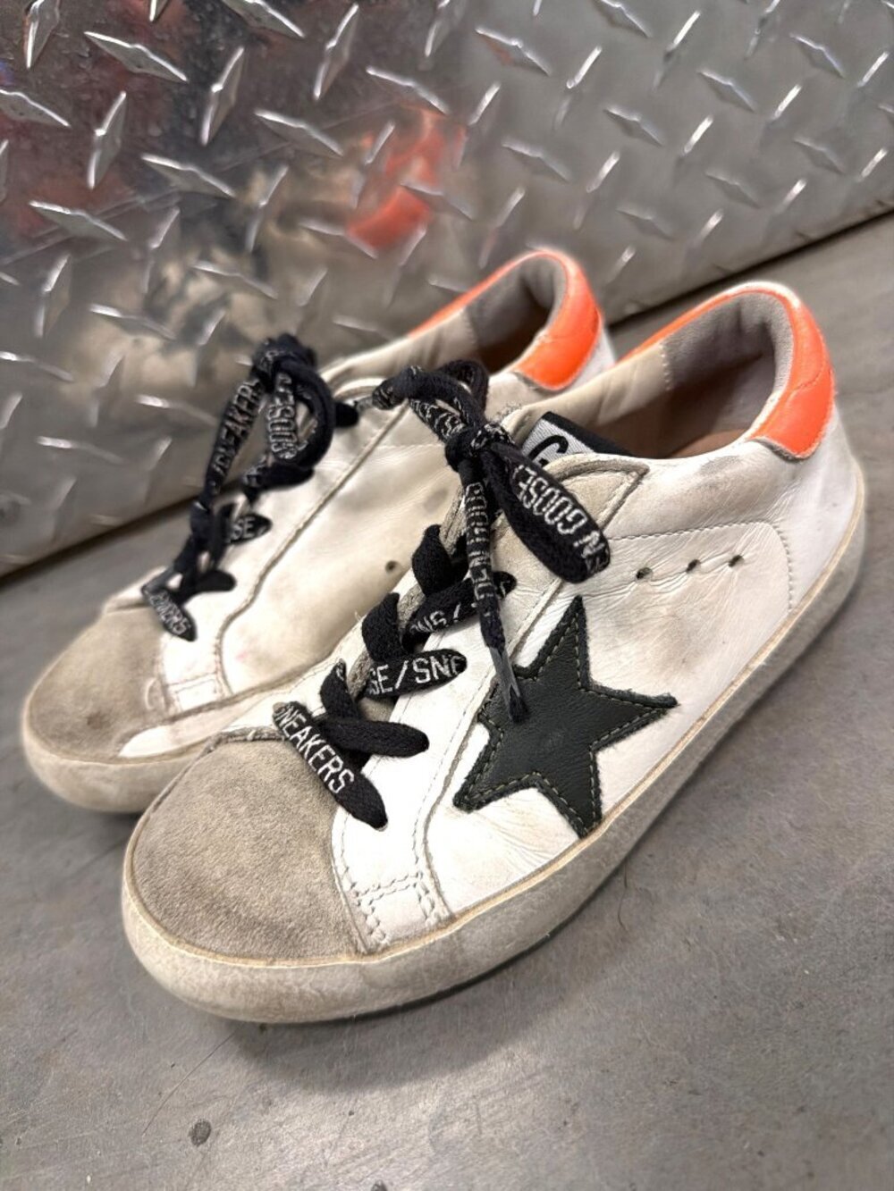 Golden Goose Sneakers Kids Size 29 White Black Orange